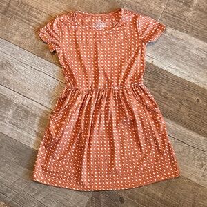 BURLEBO Youth XS (4) Moxie Dress - Texas - Orange & White NWOT